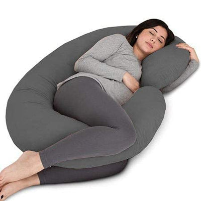 Mommy Premium Full Body C Shaped Maternity/Pregnancy Pillow for Pregnant Women with Pillow Zippered Cover (Grey)