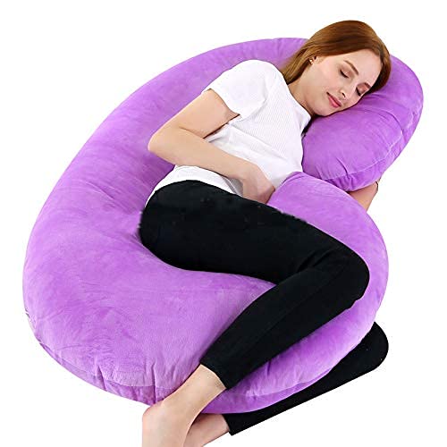 Mommy Premium Full Body C Shaped Maternity/Pregnancy Pillow for Pregnant Women with Pillow Zippered Cover (Purple)