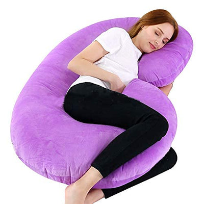 Mommy Premium Full Body C Shaped Maternity/Pregnancy Pillow for Pregnant Women with Pillow Zippered Cover (Purple)