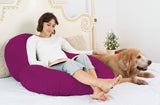 Mommy Premium Full Body C Shaped Maternity/Pregnancy Pillow for Pregnant Women Made of 100% Cotton with Pillow Zippered Cover (Wine)