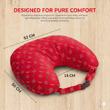 Pexmoon 2-in-1 Portable Baby Breastfeeding Pillow for Newborns (Printed-Red)