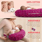 Pexmoon 2-in-1 Portable Baby Breastfeeding Pillow for Newborns (Printed-Wine)