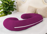 Mommy Premium Full Body C Shaped Maternity/Pregnancy Pillow for Pregnant Women Made of 100% Cotton with Pillow Zippered Cover (Wine)