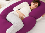 Mommy Premium Full Body C Shaped Maternity/Pregnancy Pillow for Pregnant Women Made of 100% Cotton with Pillow Zippered Cover (Wine)