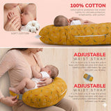 Pexmoon 2-in-1 Portable Baby Breastfeeding Pillow for Newborns (Printed-Yellow)